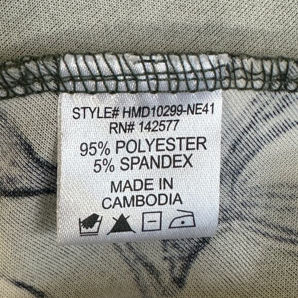 Haute Monde Strapless Flounce Hem Dress Womens L Green Floral Ruffle Tropical - Picture 6 of 6